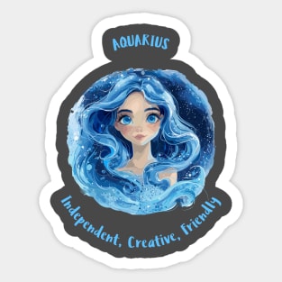 Aquarius Zodiac Sign Sticker
